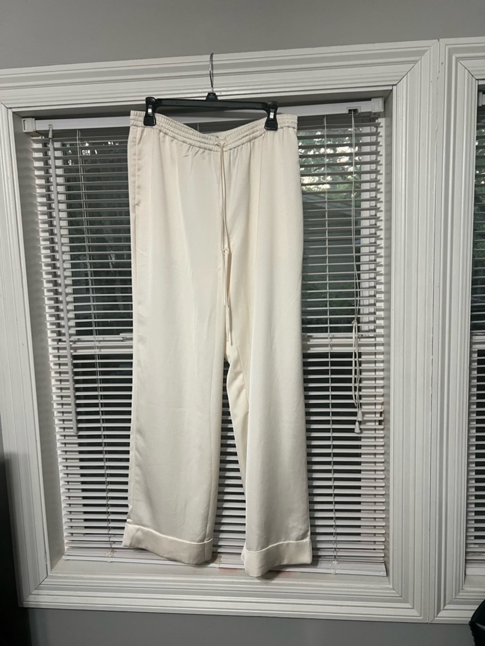 Cream Satin Lounge Pants
